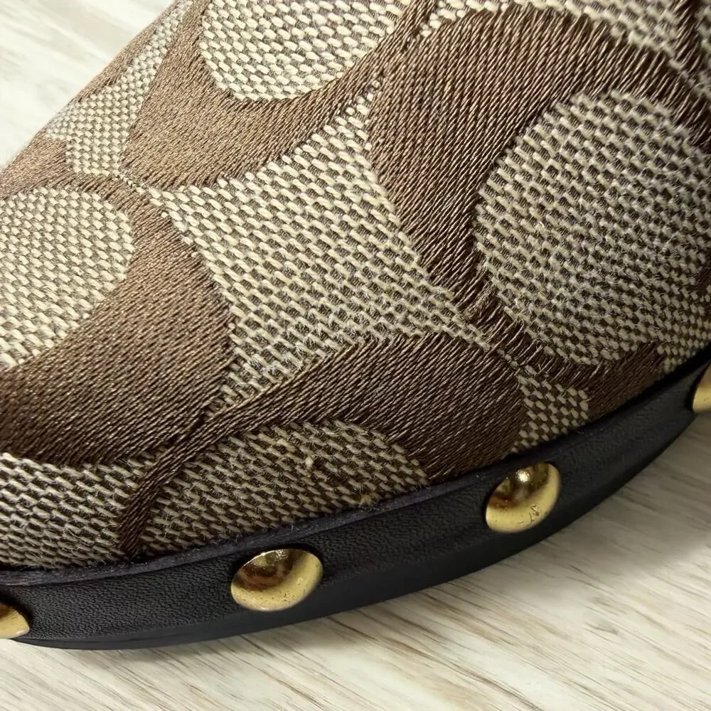 Y2K Coach Q104 Sutton Signature Jacquard Mule Size 7M